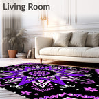 Vibrant Purple Mandala Starburst Rug