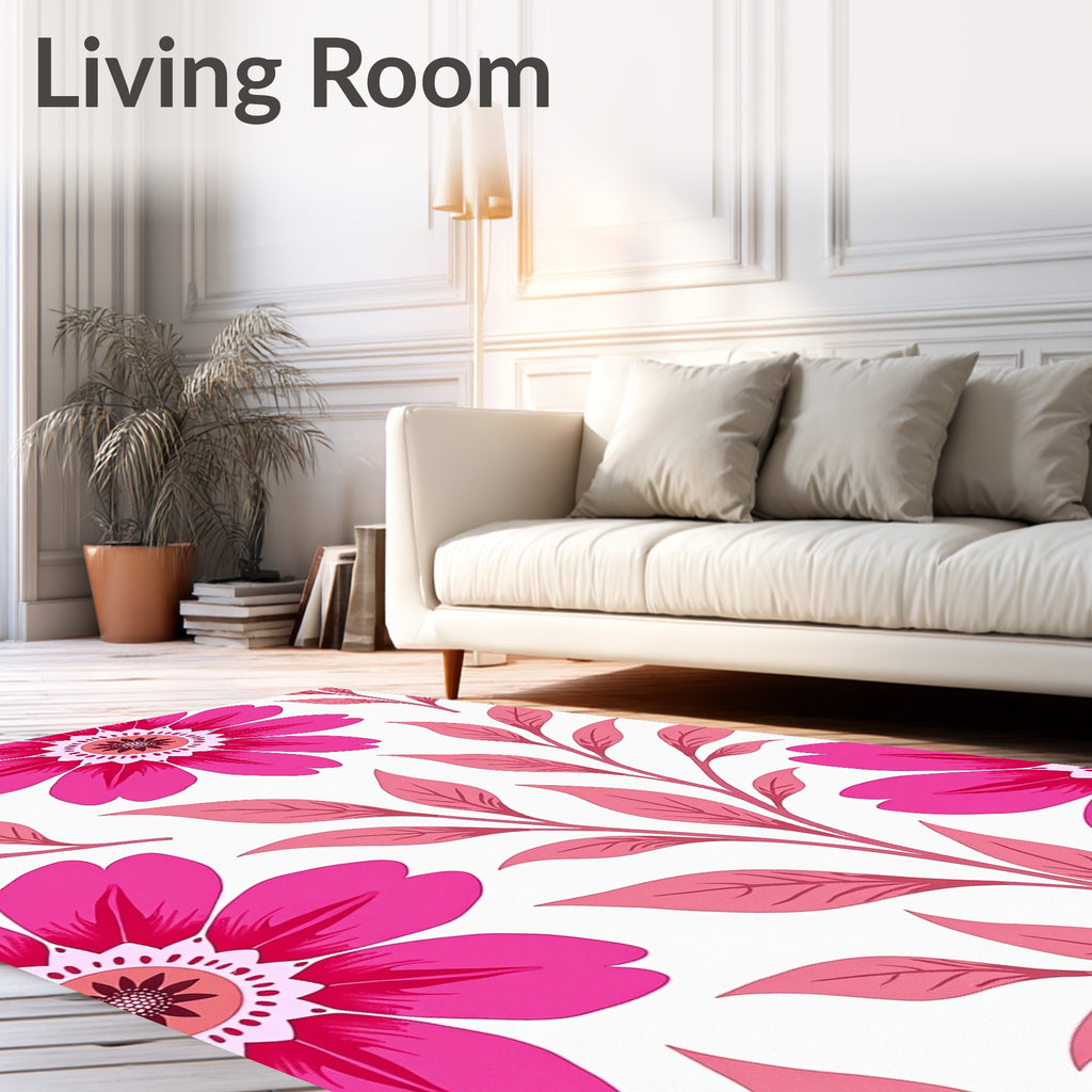 Vibrant Blossom Vine Arrangement Rug