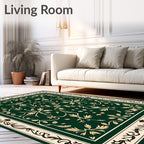Emerald Swirl Floral Medallion Rug