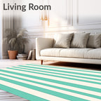 Coastal Mint and Cream Stripe Rug