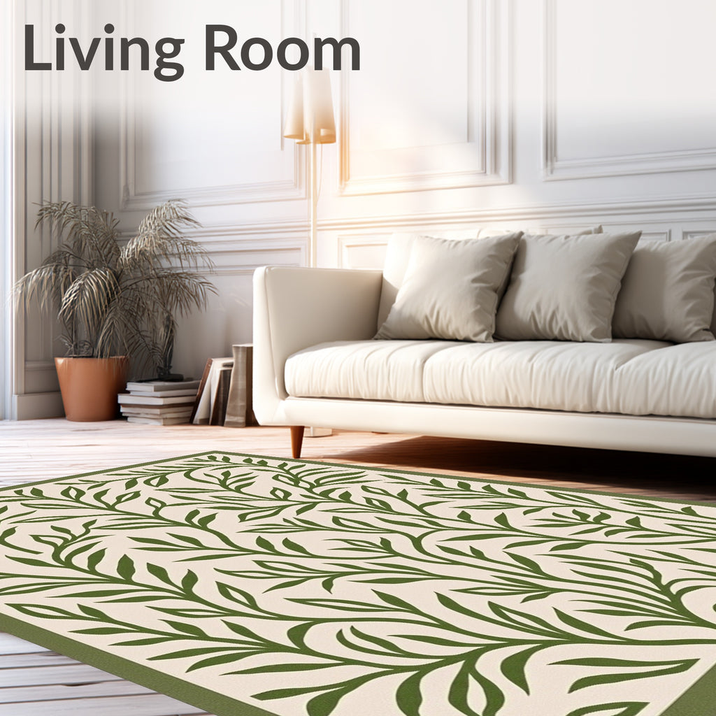 Willow Green Branch Meadow Rug