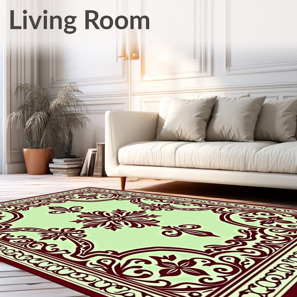 Victorian Plum Floral Medallion Rug