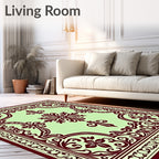 Victorian Plum Floral Medallion Rug