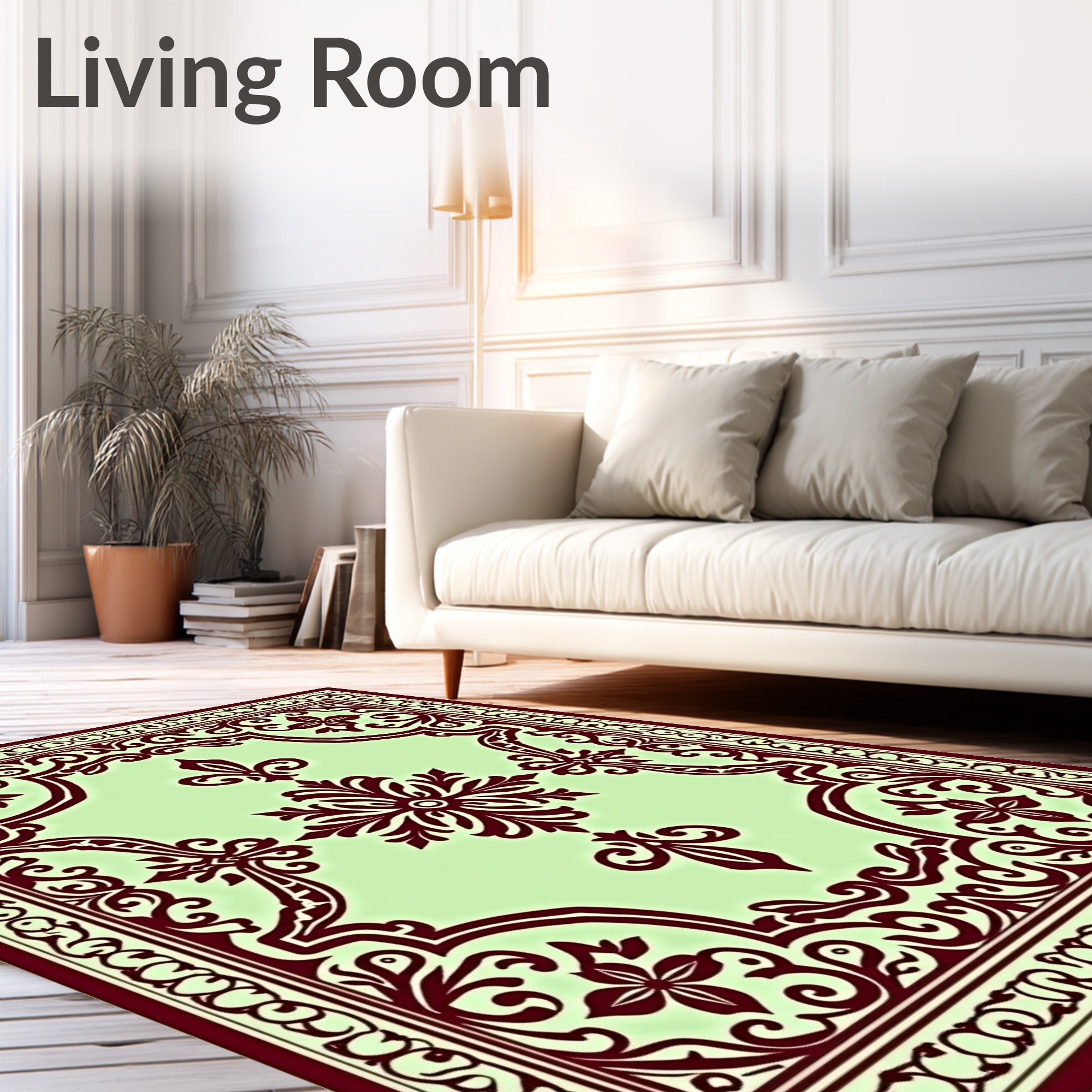 Victorian Plum Floral Medallion Rug