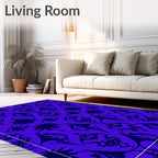 Royal Blue Damask Flourish Rug