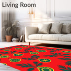 Crimson Evergreen Bauble Scatter Rug