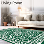 Emerald Courtly White Intricate Medallion Rug