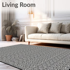 Monochrome Wavy Stripe Overlay Rug