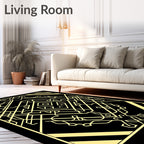 Art Deco Gold Geometric Symmetry Rug