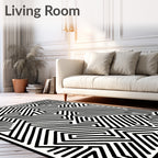 Abstract Labyrinth Lines Rug