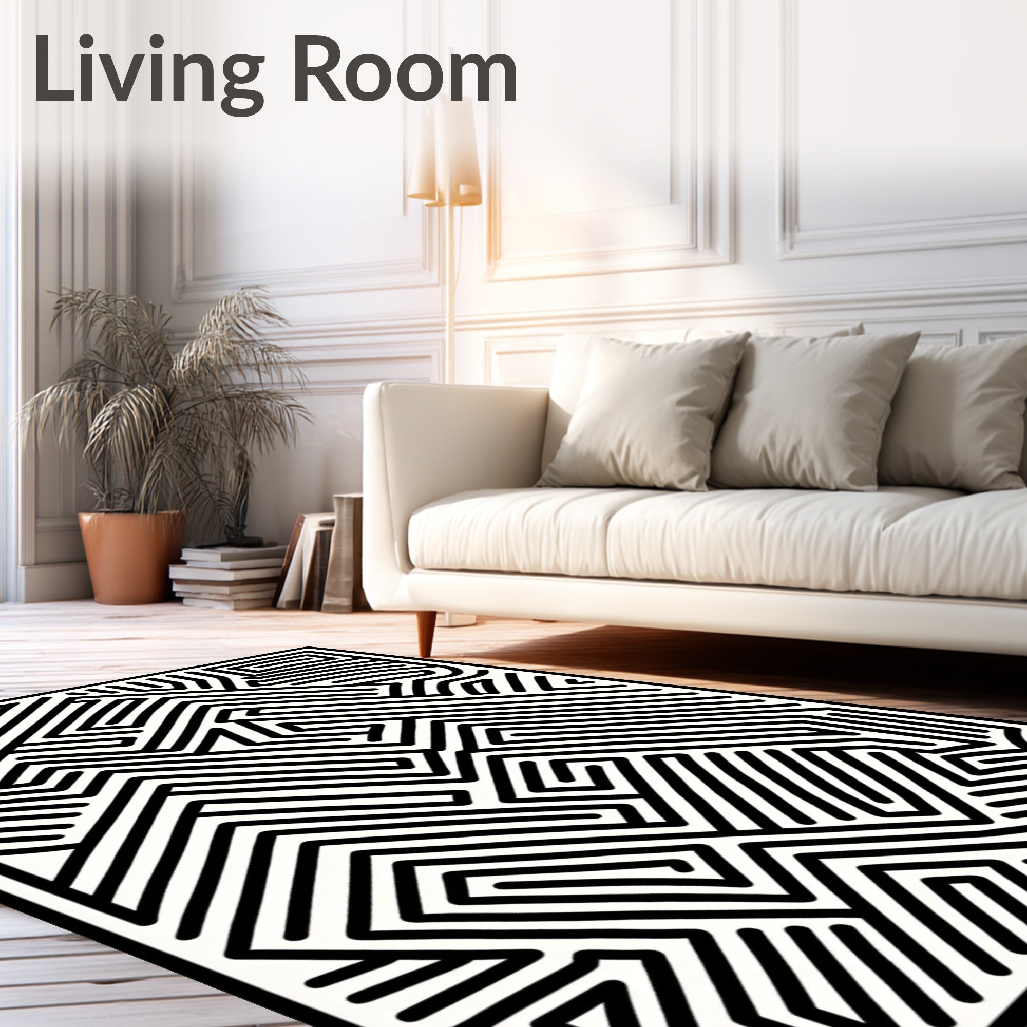 Abstract Labyrinth Lines Rug