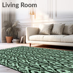 Emerald Art Deco Vertical Repeating Pattern Rug