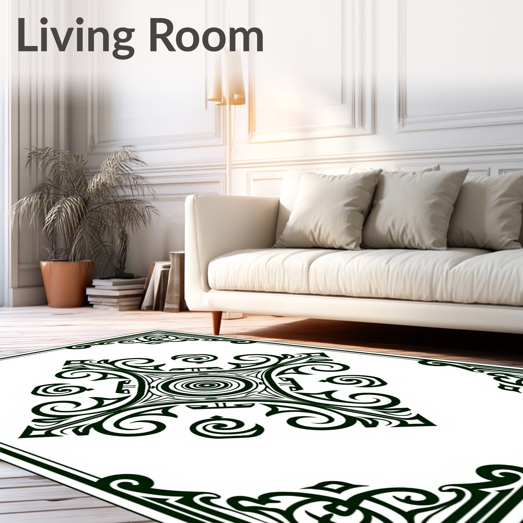 Dark Green Celtic Knot Medallion Rug