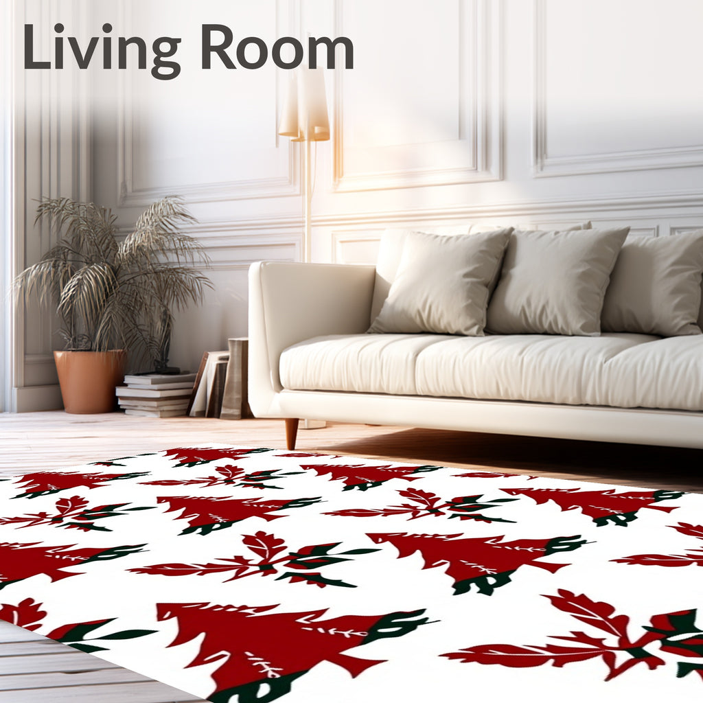 Crimson Pine Sprig Repeats Rug