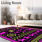 Vibrant Pink Reindeer Stellar Sun Rug