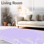 Pastel Purple Floral Scroll Rug