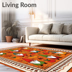 Autumn Gnome Pumpkin Leaf Ensemble Rug