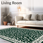 Dark Green Botanical Garden Mandala Rug