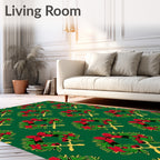 Christmas Wreath Red Festive Garland Rug