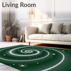 Green Cosmic Spiral Nebula Rug