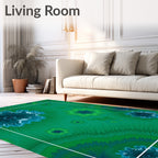 Ethereal Teal Bursting Floral Meadow Rug