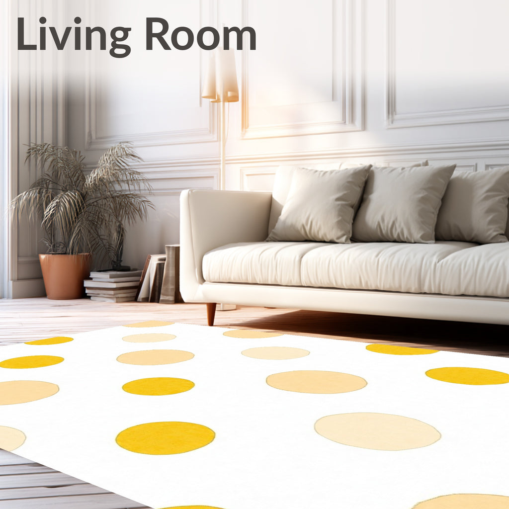 Golden Yellow Polka Dot Harmony Rug