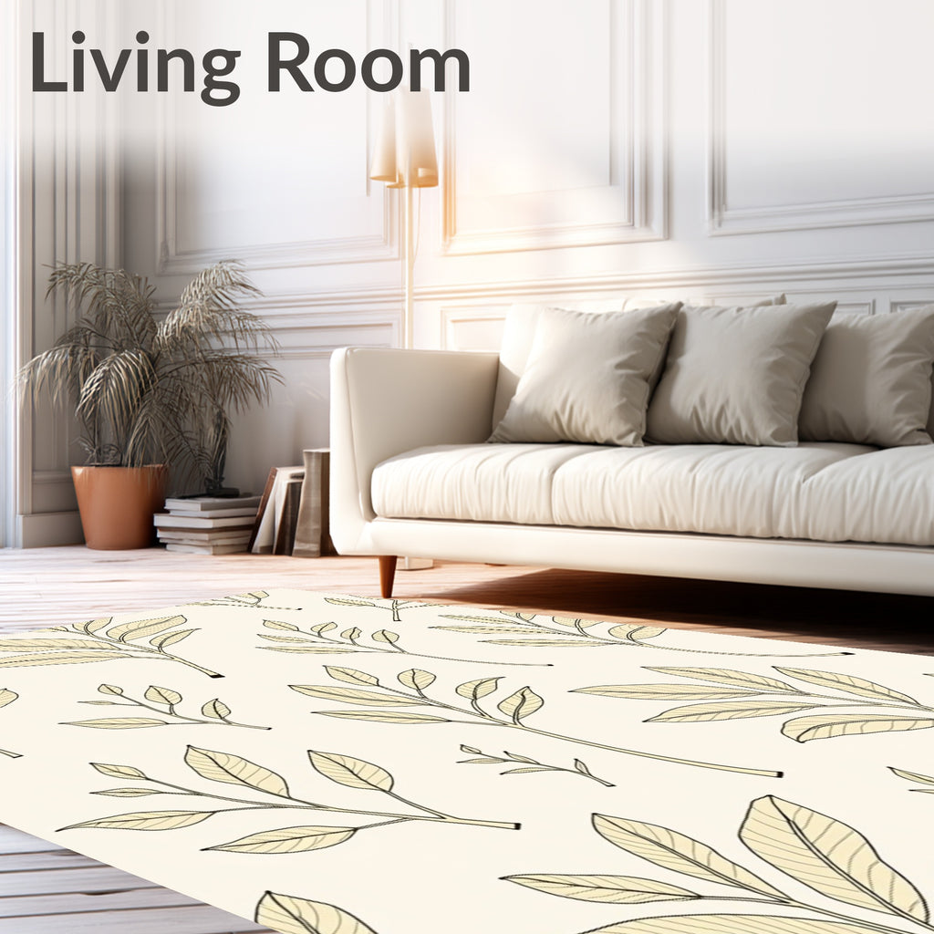 Cream Botanical Branch Repeat Rug