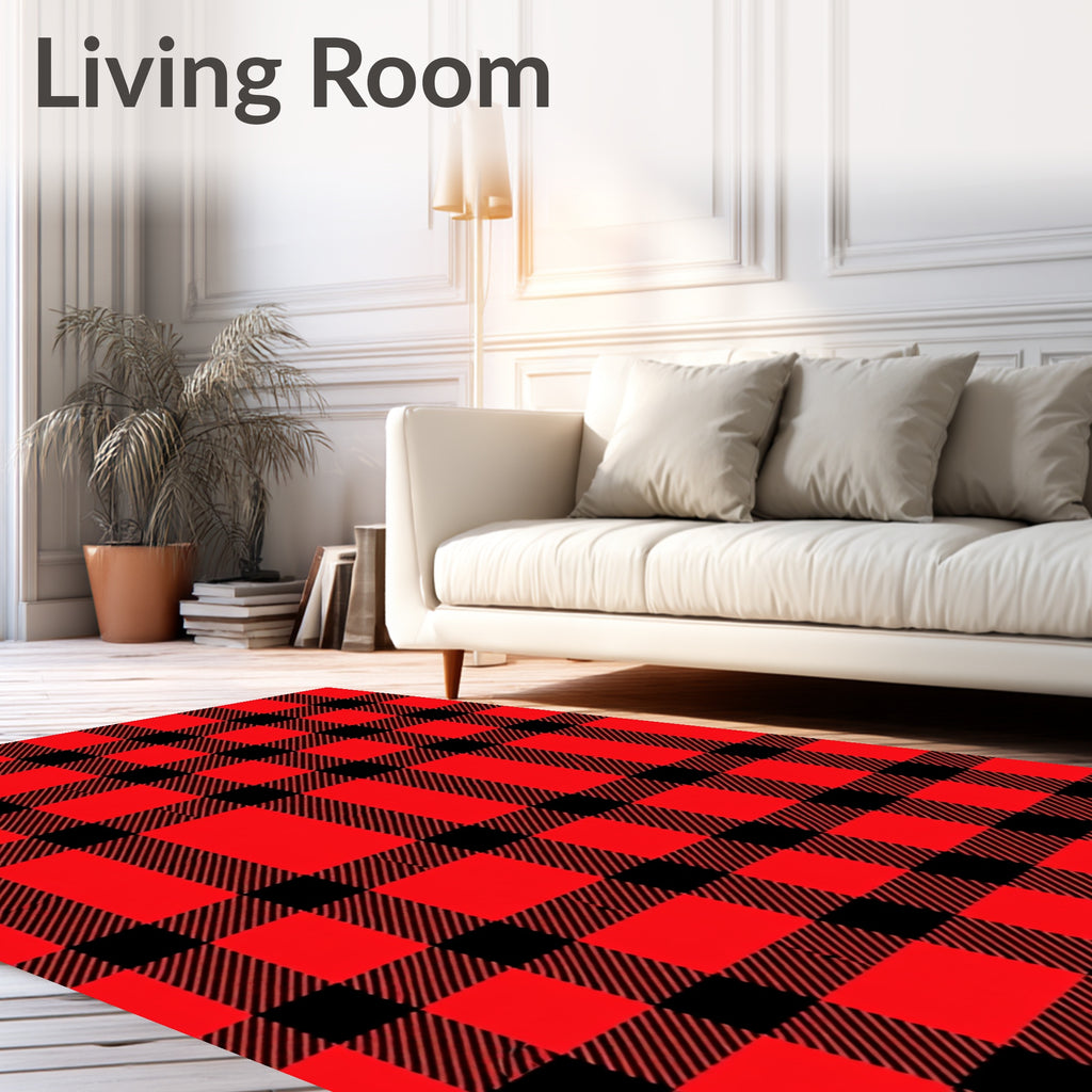 Lumberjack Gingham Red Black Crossing Rug