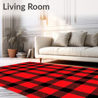 Lumberjack Gingham Red Black Crossing Rug