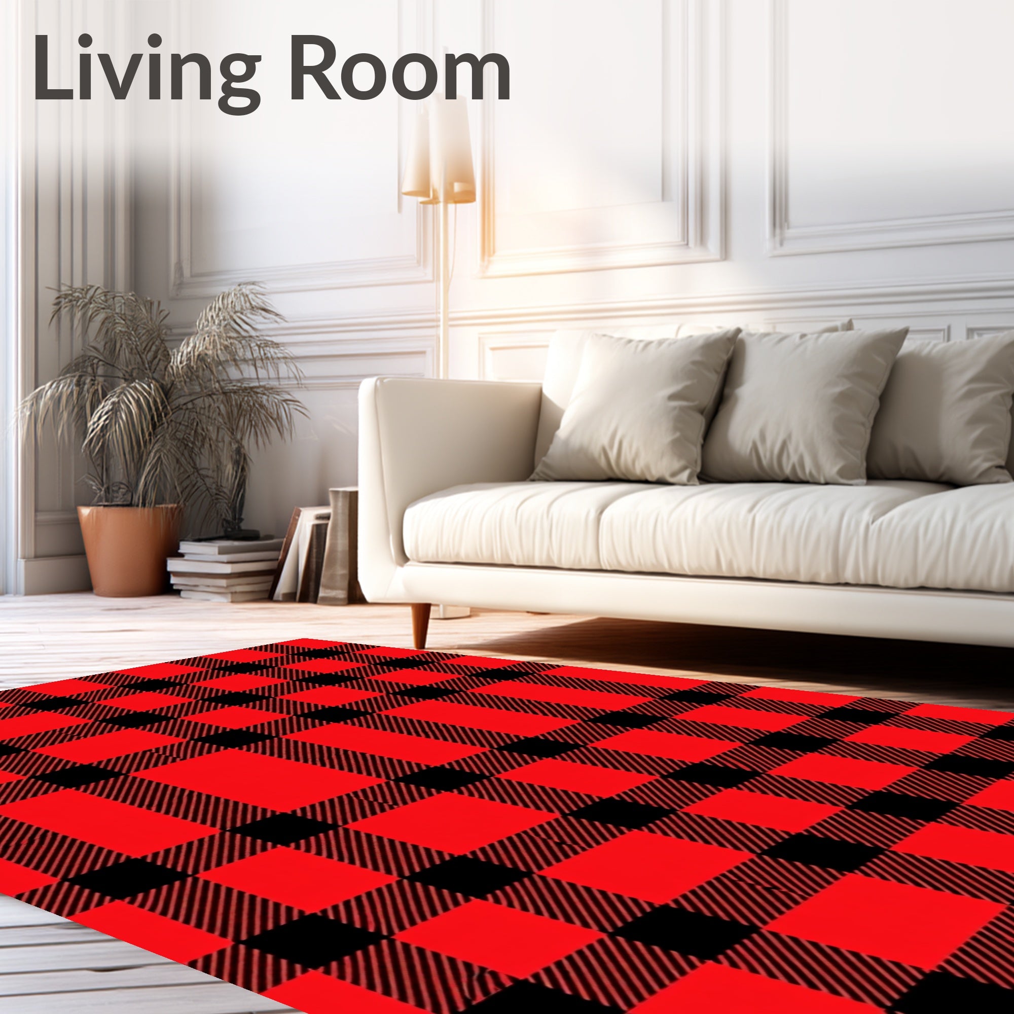 Lumberjack Gingham Red Black Crossing Rug