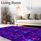 Purple Neon Geometric Stack Rug
