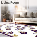 Elegant Purple Gold Ornament Tree Garland Rug