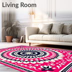 Vibrant Fuchsia Medallion Sunburst Rug