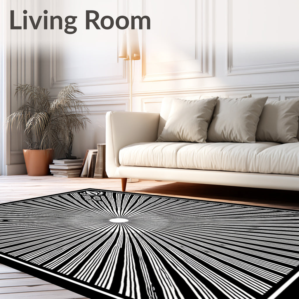 Radiant Sunburst Floral Art Rug