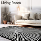 Radiant Sunburst Floral Art Rug
