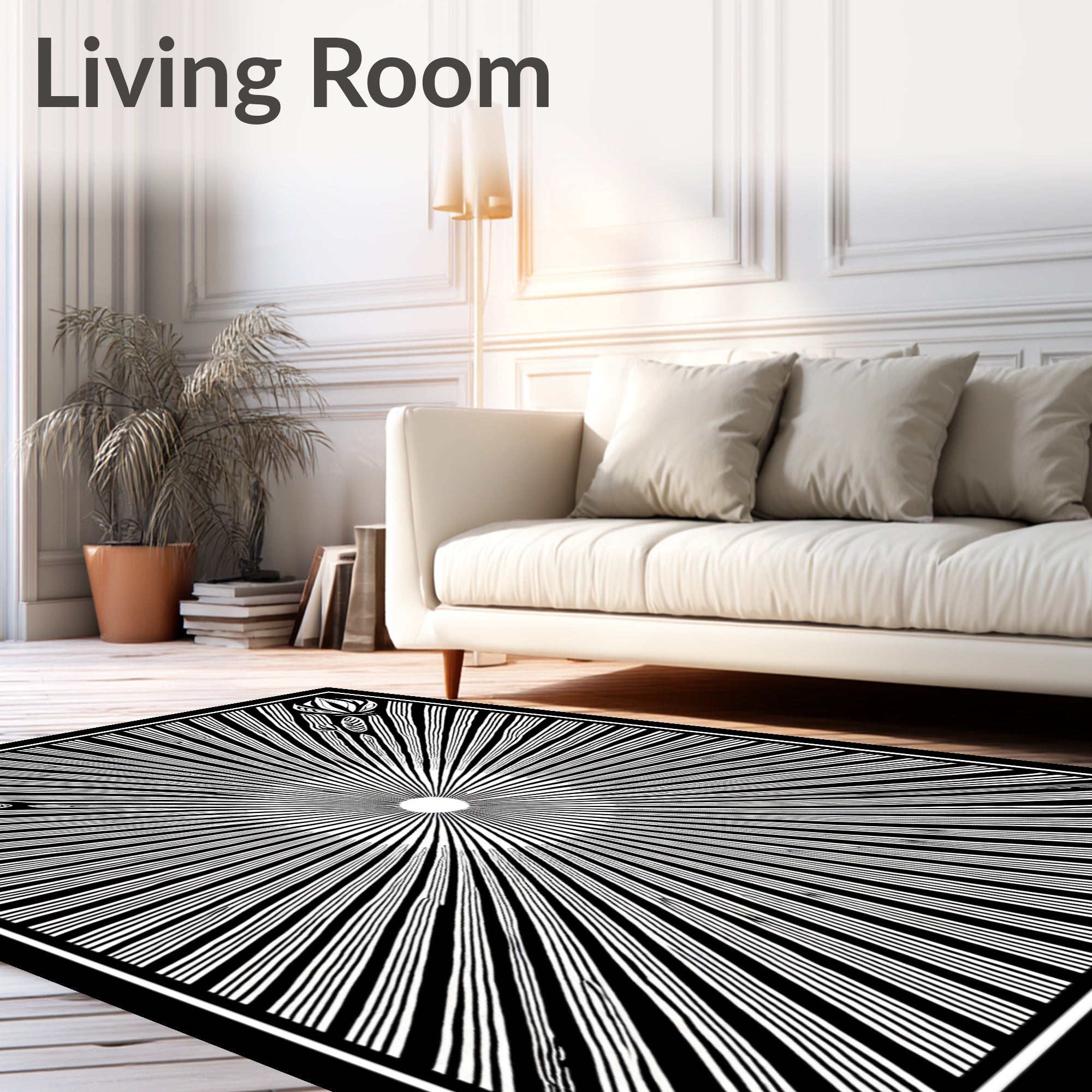 Radiant Sunburst Floral Art Rug