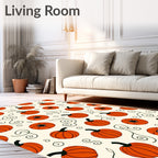 Vibrant Orange Pumpkin Patch Garland Rug
