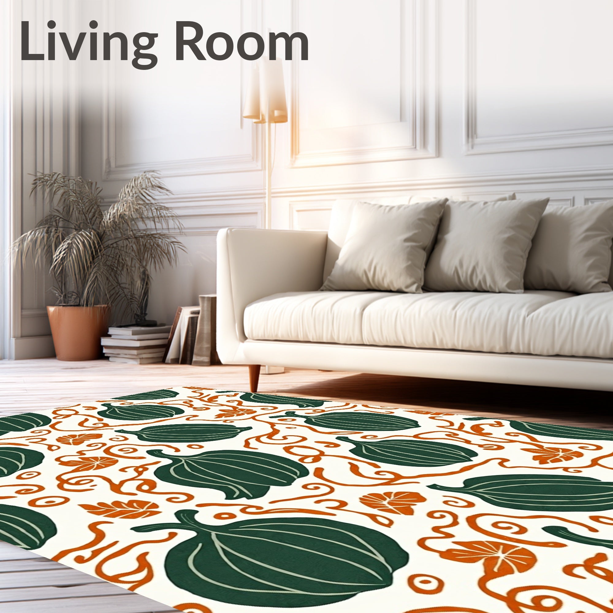 Autumn Squash Vine Motif Rug