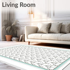 Gray Art Deco Geometric Repeating Frame Rug