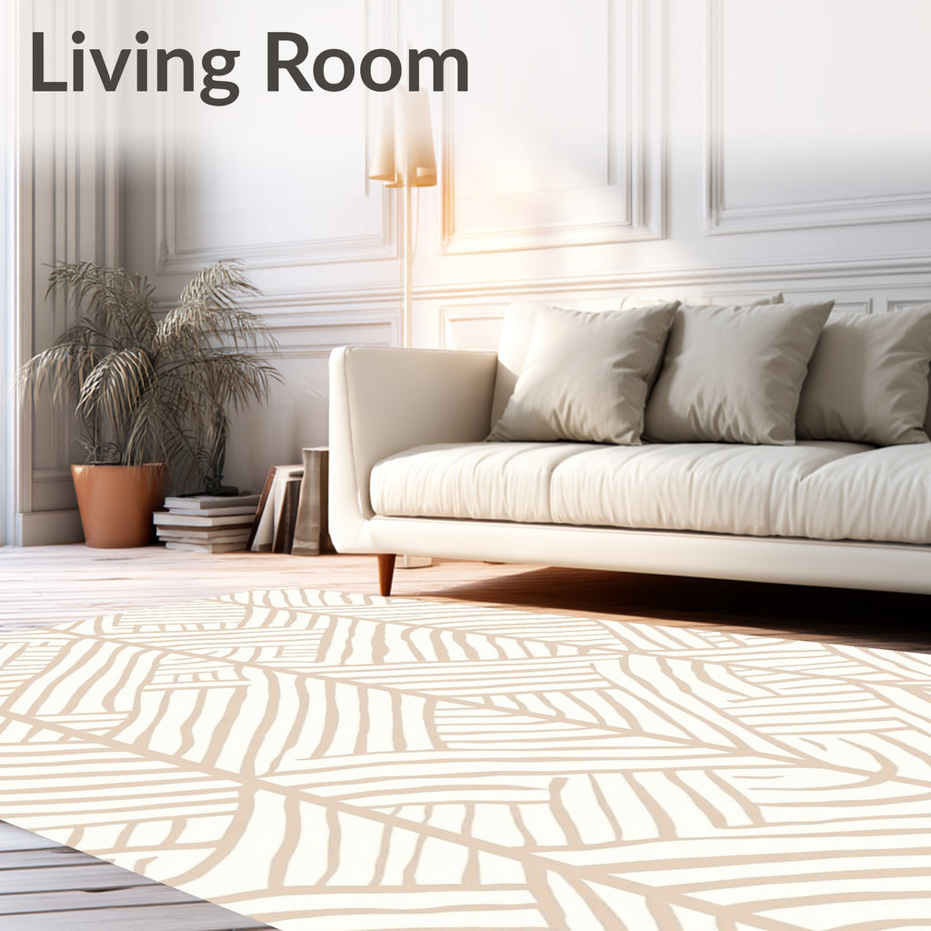 Organic Cream Geometric Abstract Rug