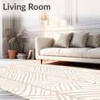 Organic Cream Geometric Abstract Rug