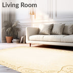 Golden Flourish Scrollwork Frame Rug