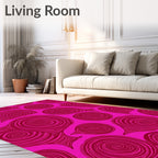Pink Magenta Swirl Abstract Forms Rug