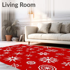 Winter White Snowflake Medley Rug
