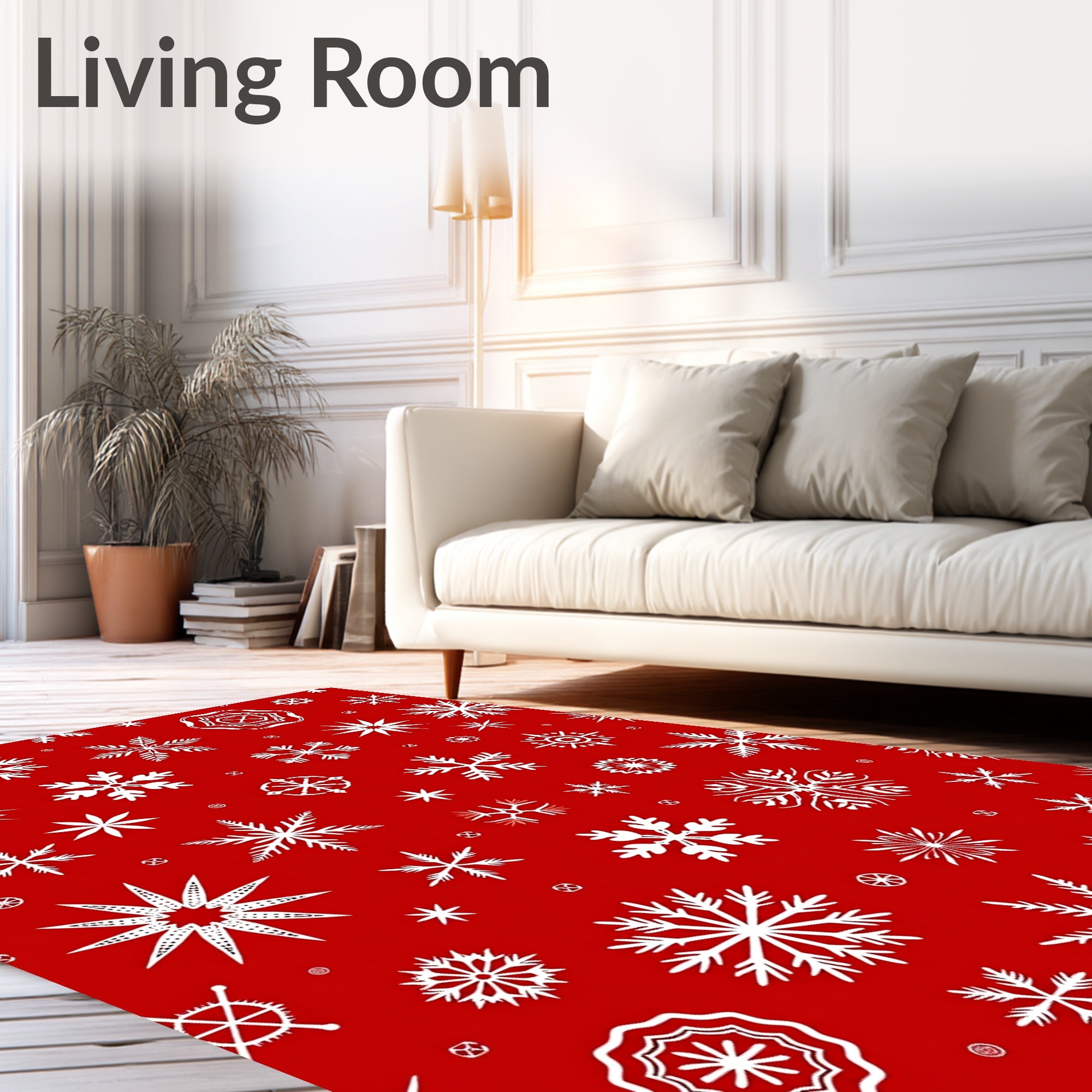 Winter White Snowflake Medley Rug