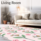 Pink Floral Vine Scatter Rug