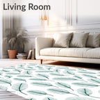 Delicate Teal Feathered Cascade Rug