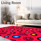 Red Button Medley Collage Rug