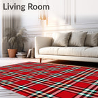 Classic Red Intersecting Plaid Rug