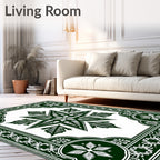Emerald Green Starburst Mandala Rug